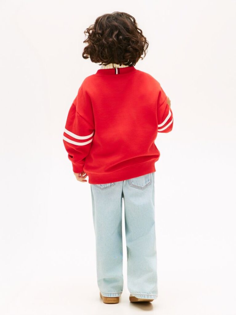 Red Wavy Flag Graphic Terry Sweatshirt  Boys