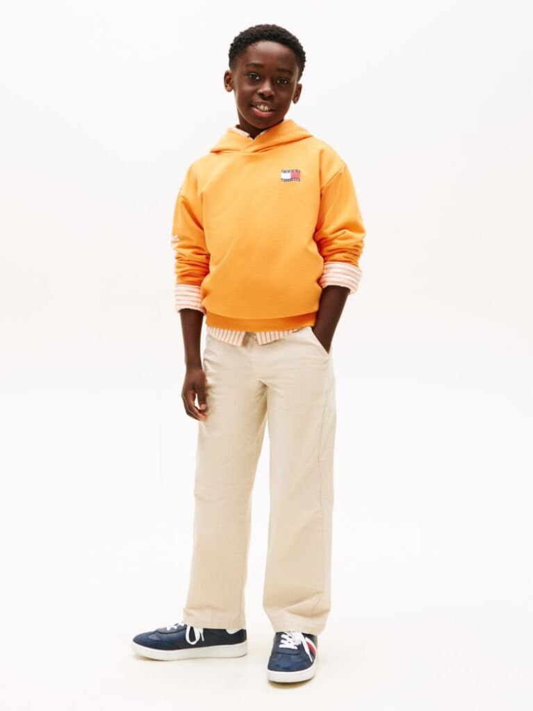 Orange Wavy Flag Terry Hoody  Boys