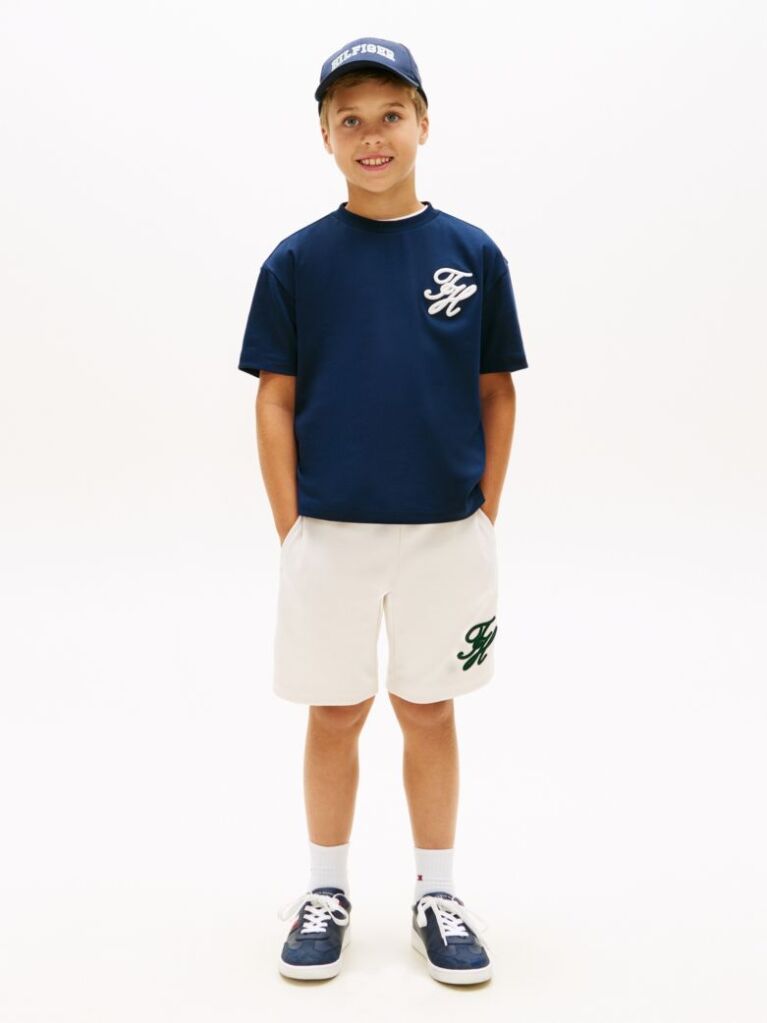 Blue Logo Appliqué Interlock Knit T-Shirt  Boys
