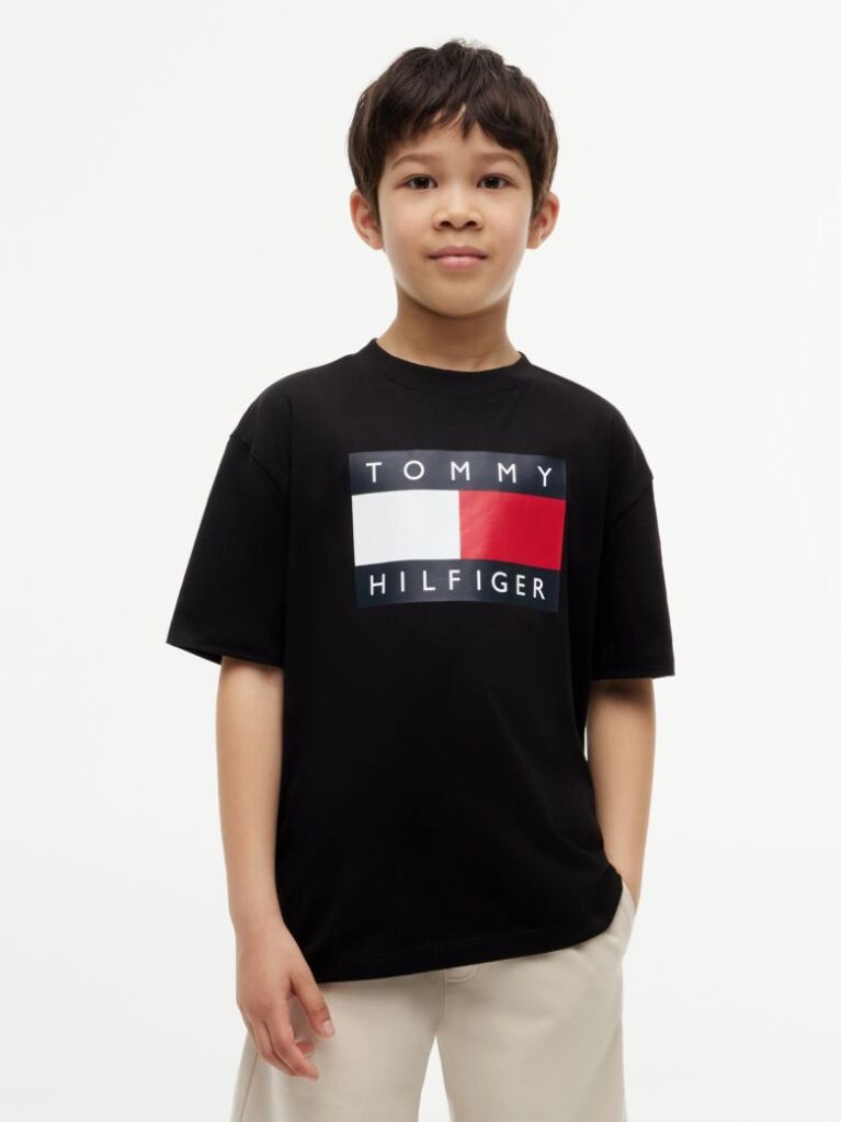 Negru Tricou Din Jersey Cu Imprimeu Heritage Flag  Baieti