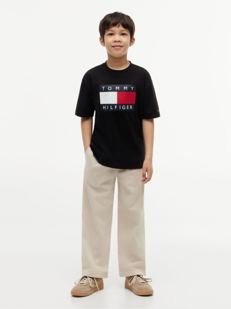 Negru Tricou Din Jersey Cu Imprimeu Heritage Flag  Baieti