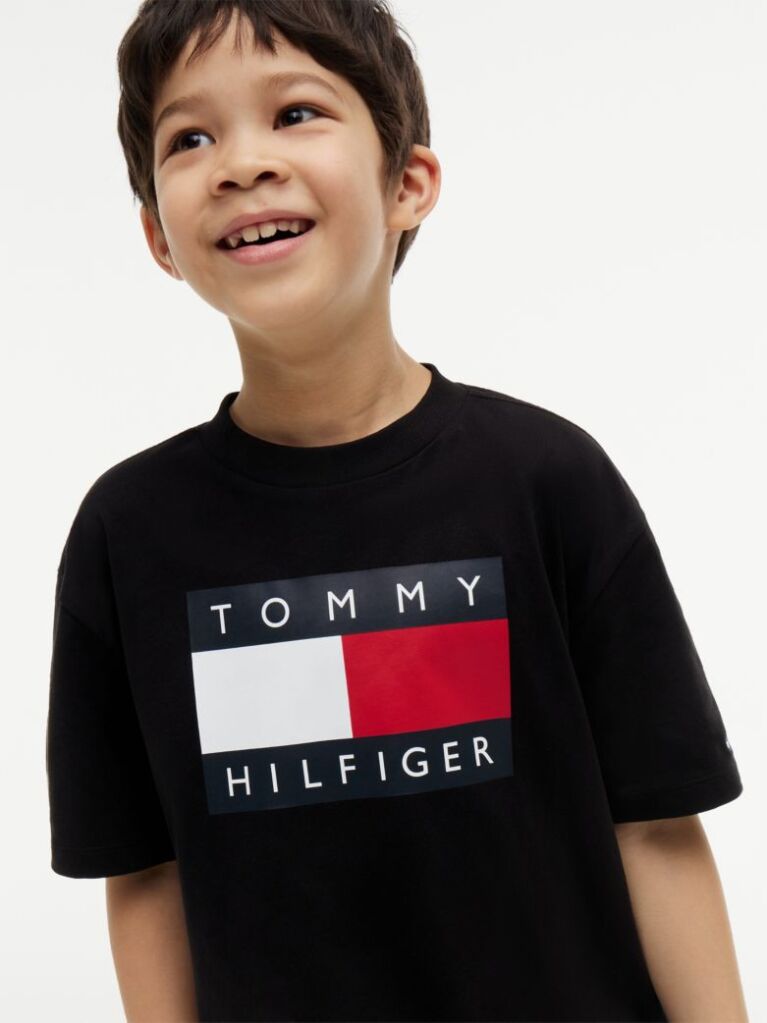 Negru Tricou Din Jersey Cu Imprimeu Heritage Flag  Baieti