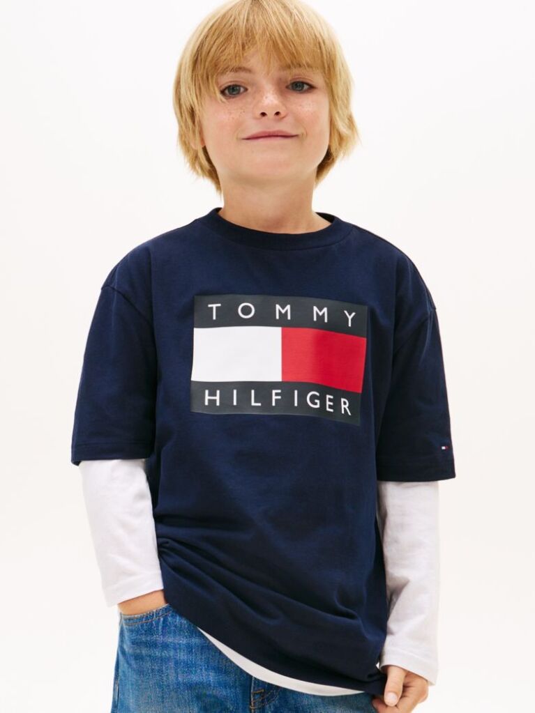 Blue Tricou Din Jersey Cu Imprimeu Heritage Flag  Baieti