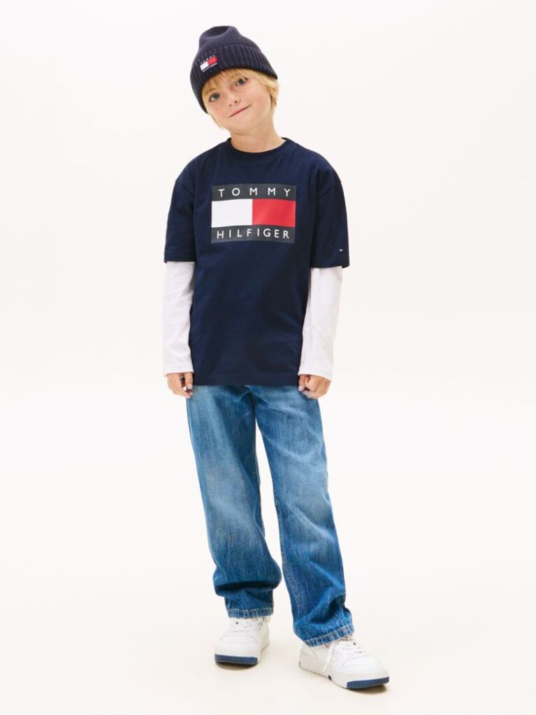 Blue Tricou Din Jersey Cu Imprimeu Heritage Flag  Baieti