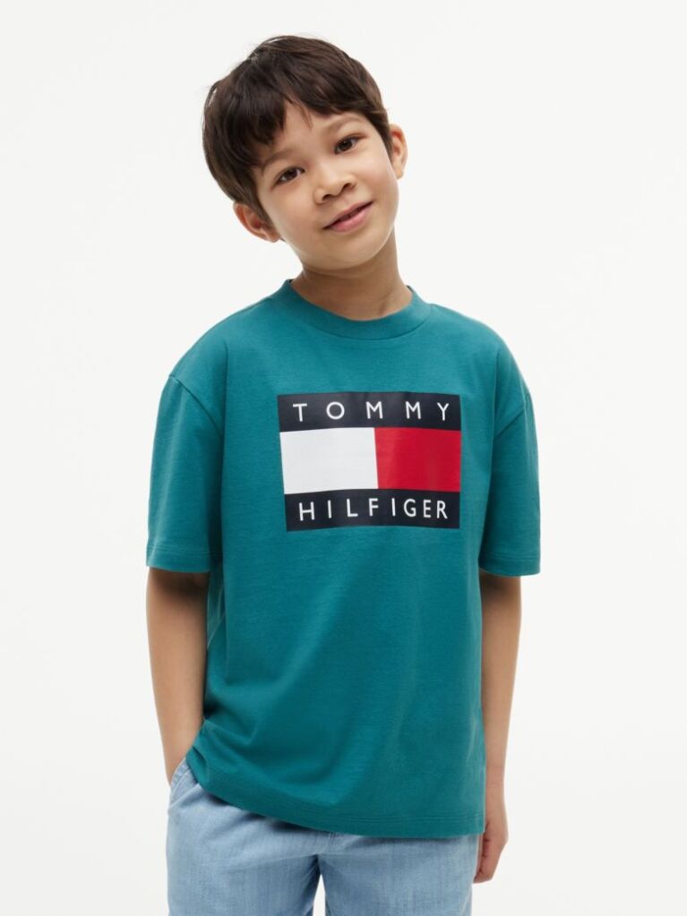 Blue Tricou Din Jersey Cu Imprimeu Heritage Flag  Baieti