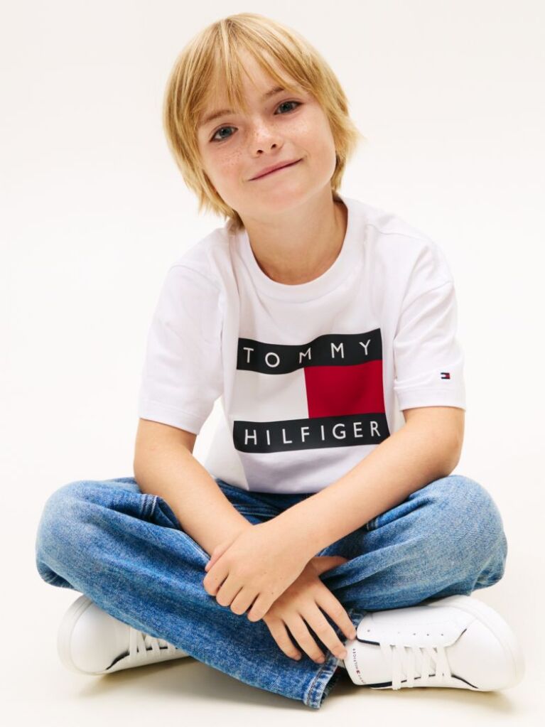 Alb Tricou Din Jersey Cu Imprimeu Heritage Flag  Baieti