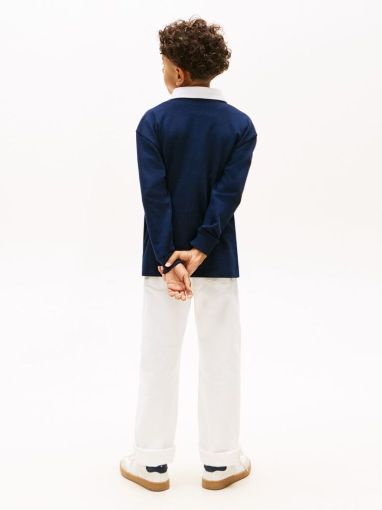Blue Tricou Polo Cu Maneci Lungi Heritage Colour-Blocked Cu Steag  Baieti