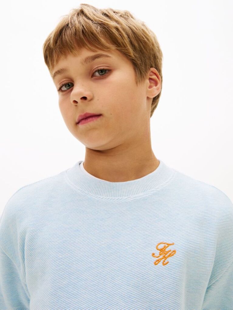 Blue Logo Embroidery Jersey Twill T-Shirt  Boys