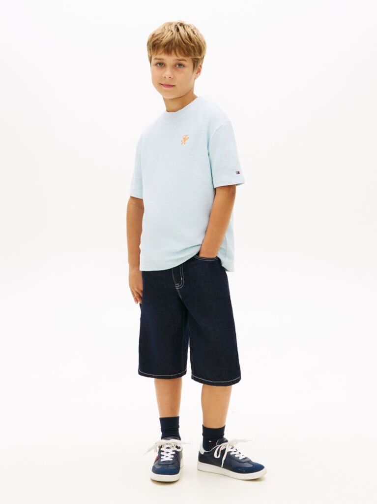 Blue Logo Embroidery Jersey Twill T-Shirt  Boys