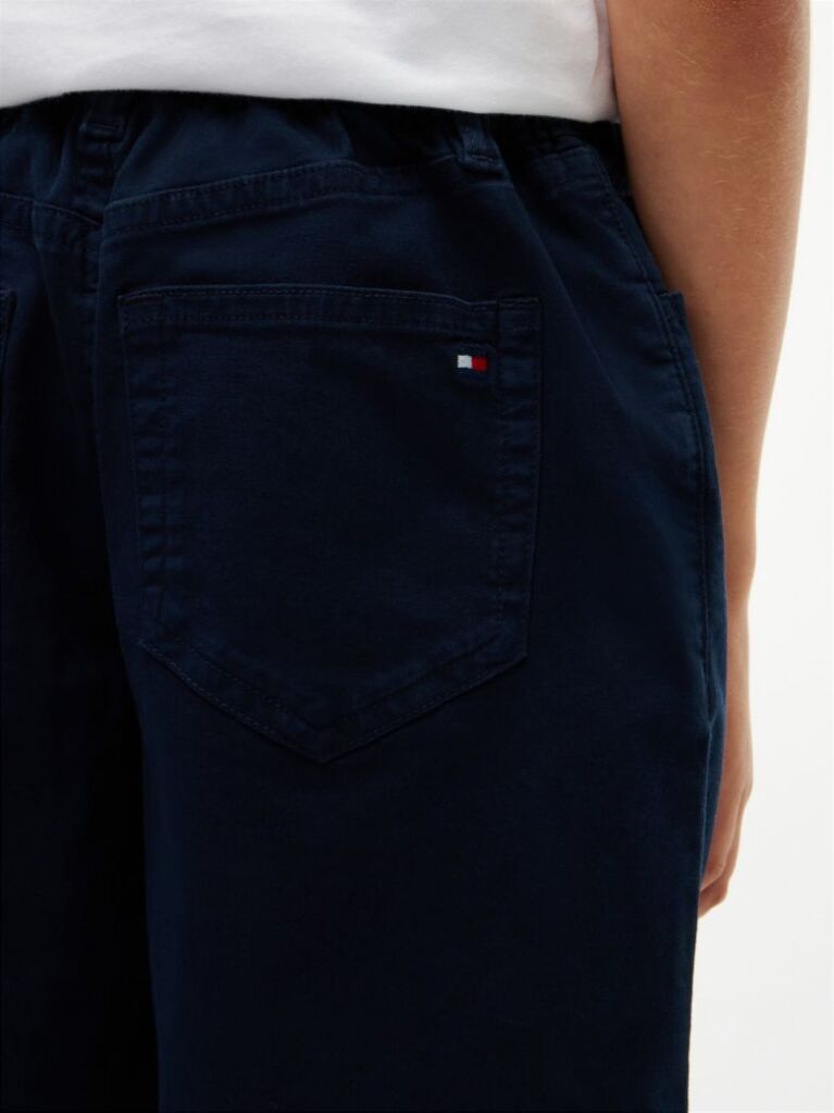 Blue Herringbone Pantaloni Twill Cu Picior Evazat Barrel  Baieti