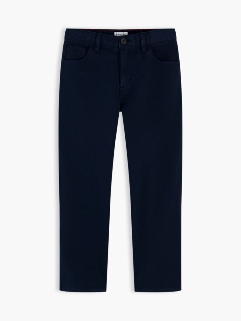 Blue Herringbone Pantaloni Twill Cu Picior Evazat Barrel  Baieti