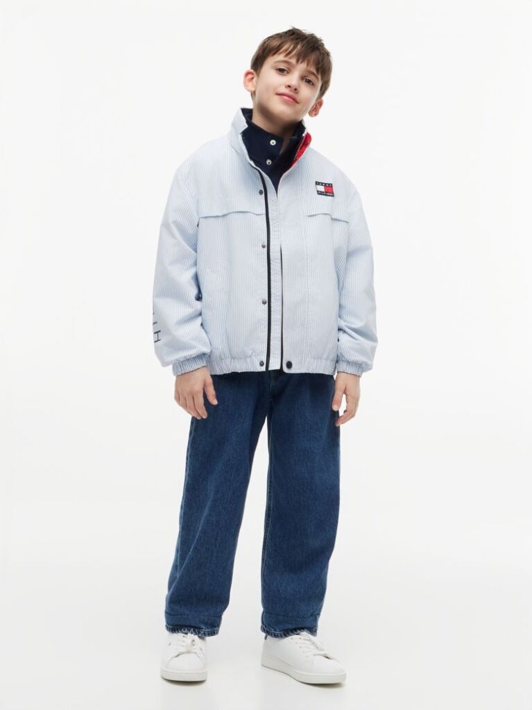 Blue Stripe Logo Relaxed Regatta Jacket  Boys
