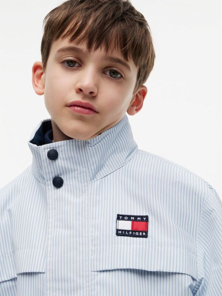 Blue Stripe Logo Relaxed Regatta Jacket  Boys