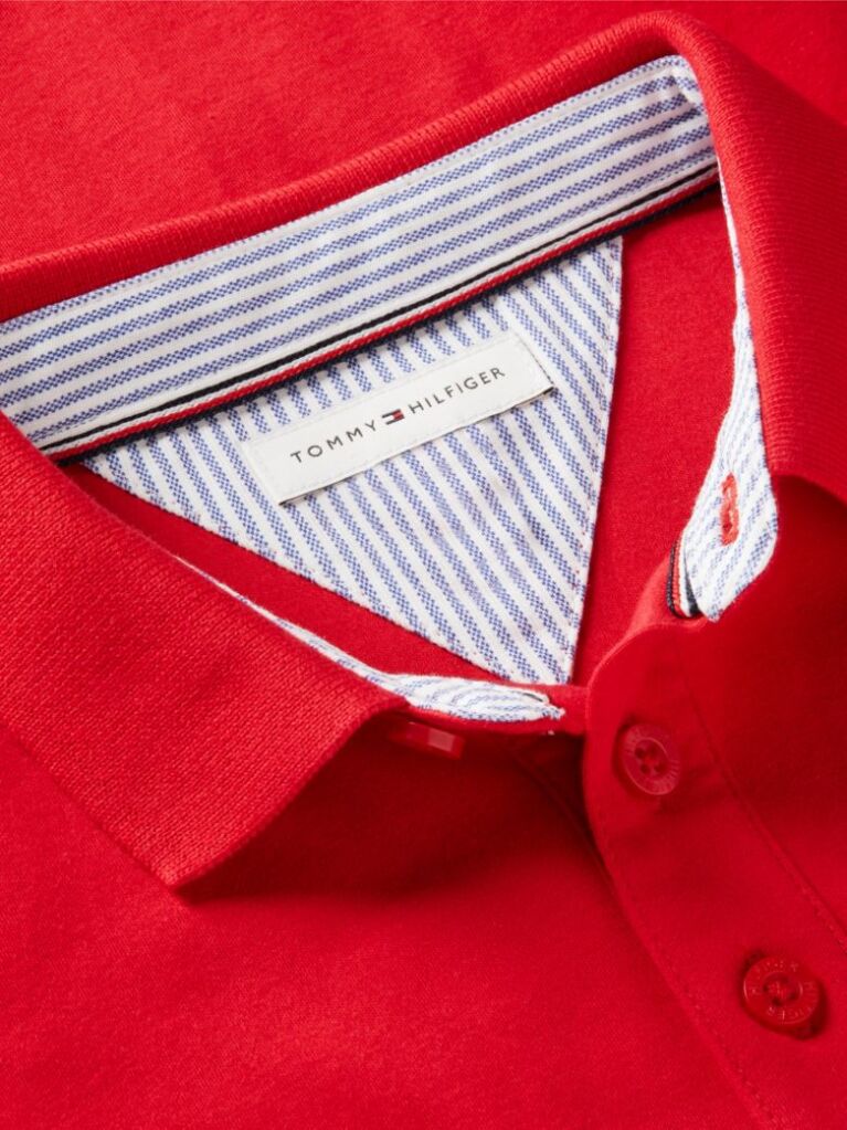 Rosu Tricou Polo Cu Croiala Normala Si Broderie Grafica  Baieti