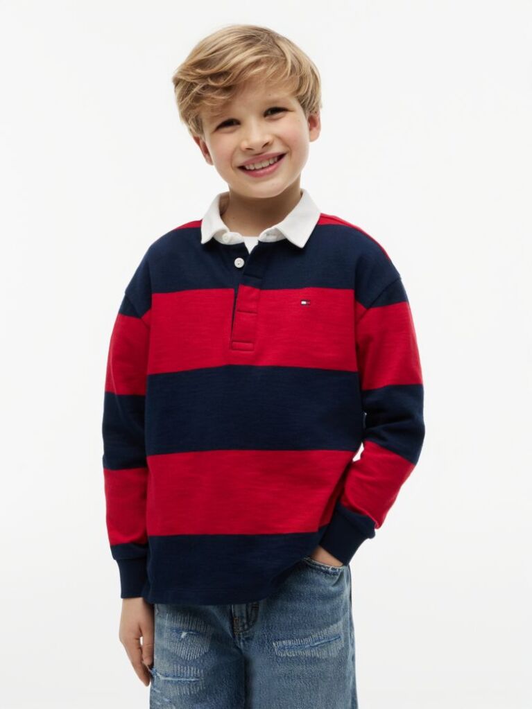 Multi Tricou Polo Cu Maneci Lungi Croiala Normala Si Dungi  Baieti