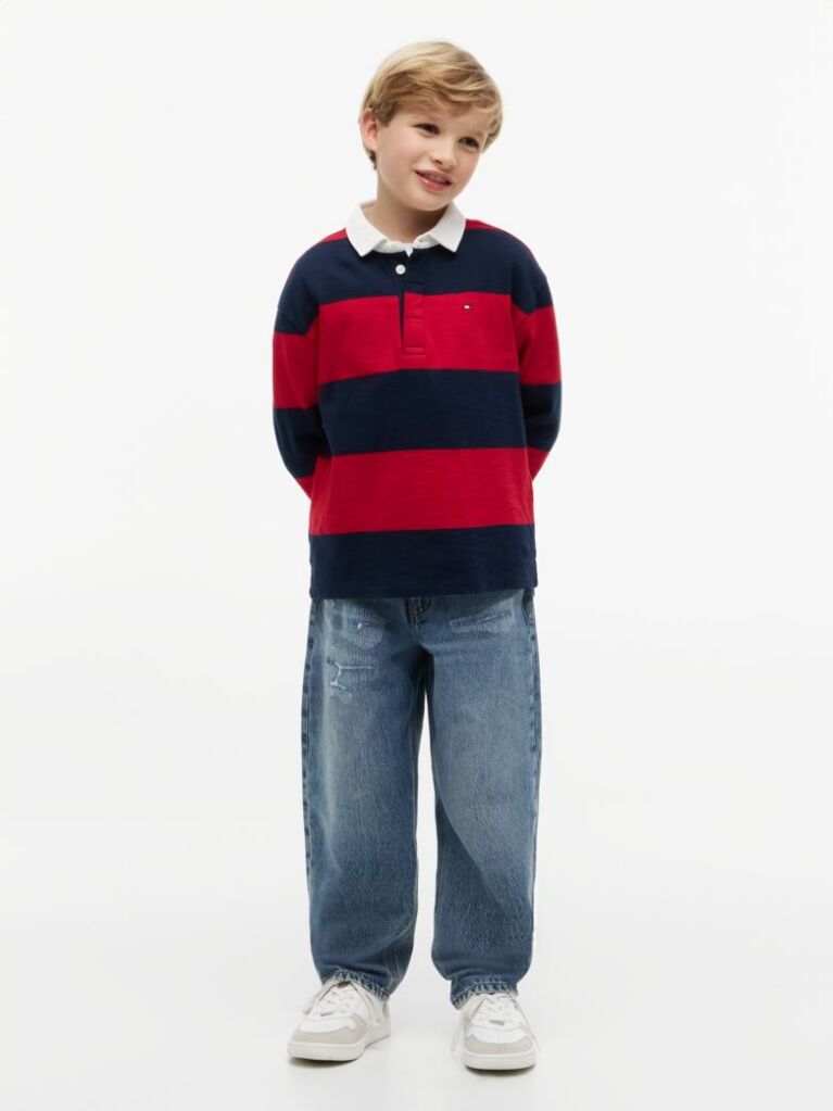 Multi Tricou Polo Cu Maneci Lungi Croiala Normala Si Dungi  Baieti