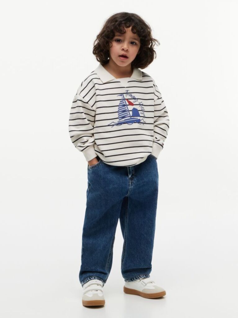 Multi Logo Graphic Polo Collar Sweatshirt  Boys