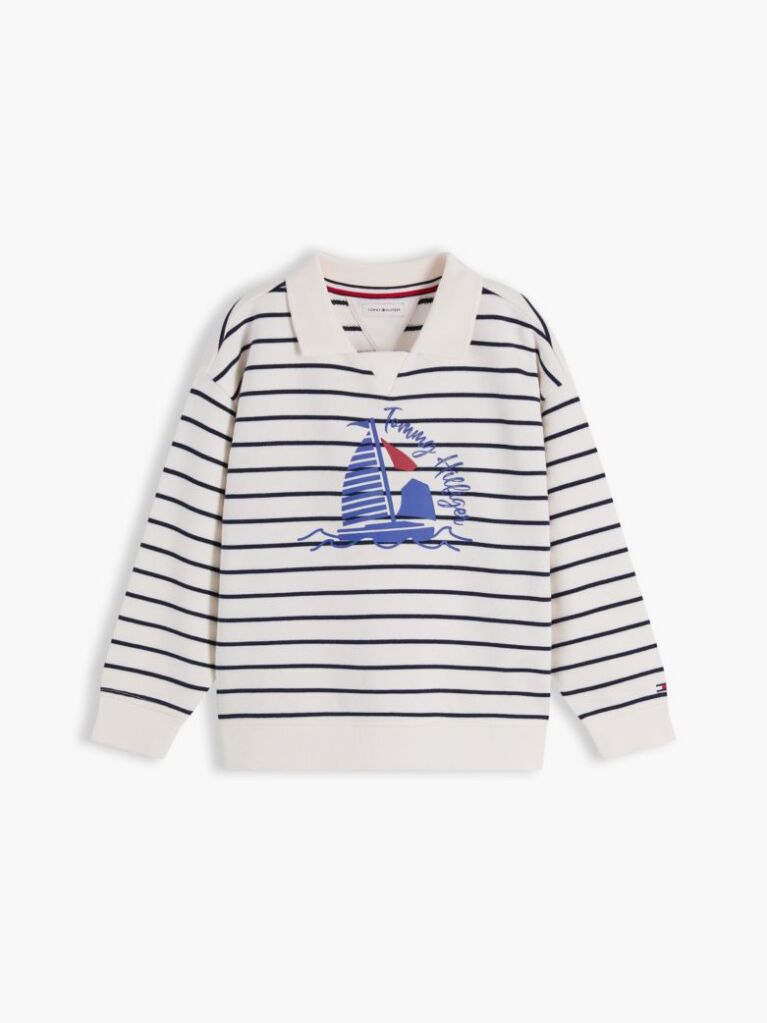 Multi Logo Graphic Polo Collar Sweatshirt  Boys
