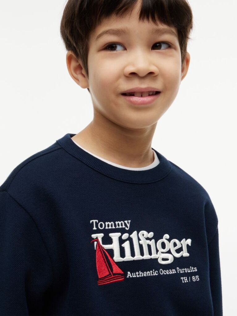 Blue Logo Interlock Pique Sweatshirt  Boys