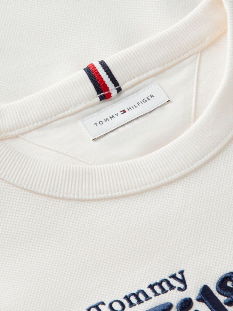 White Logo Interlock Pique Sweatshirt  Boys