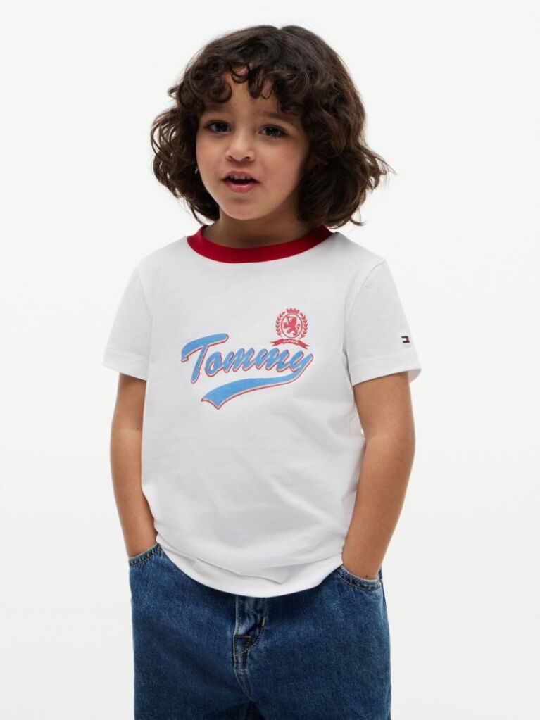 Alb Tricou Cu Logo-ul Crest  Baieti