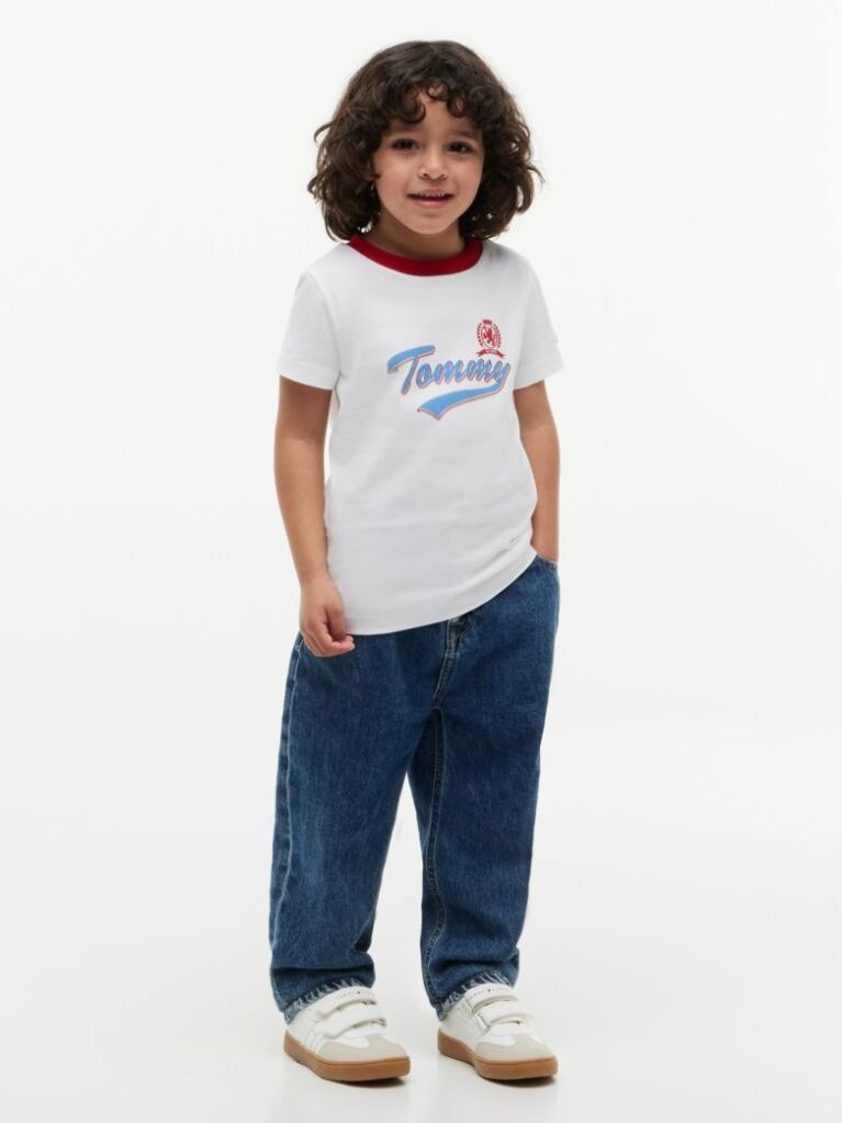 Alb Tricou Cu Logo-ul Crest  Baieti