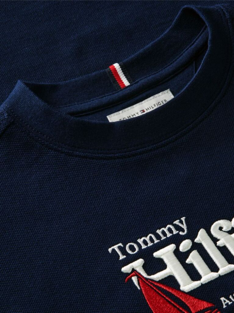 Blue Tricou Din Tesatura Piqué Cu Logo Brodat  Baieti