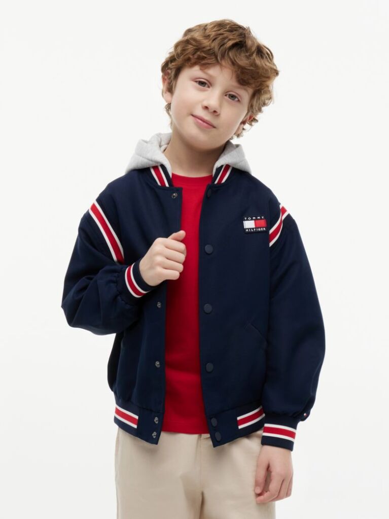 Blue Hooded Bomber Jacket  Boys