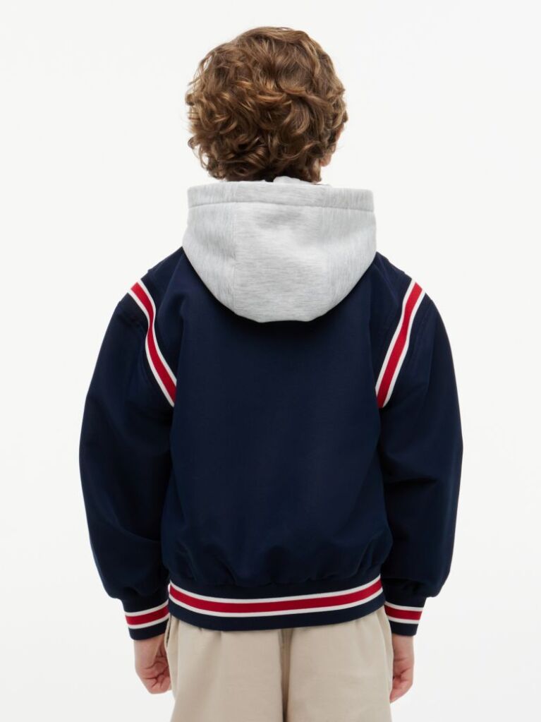 Blue Hooded Bomber Jacket  Boys