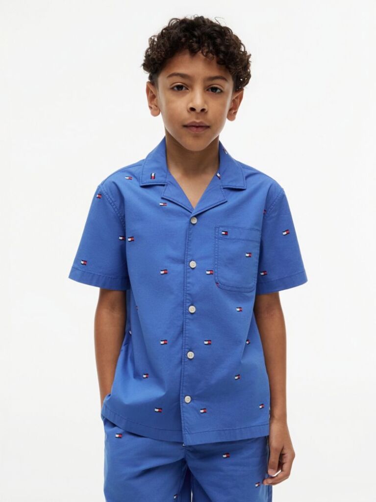 Blue Regular Fit Poplin Short Sleeve Shirt  Boys