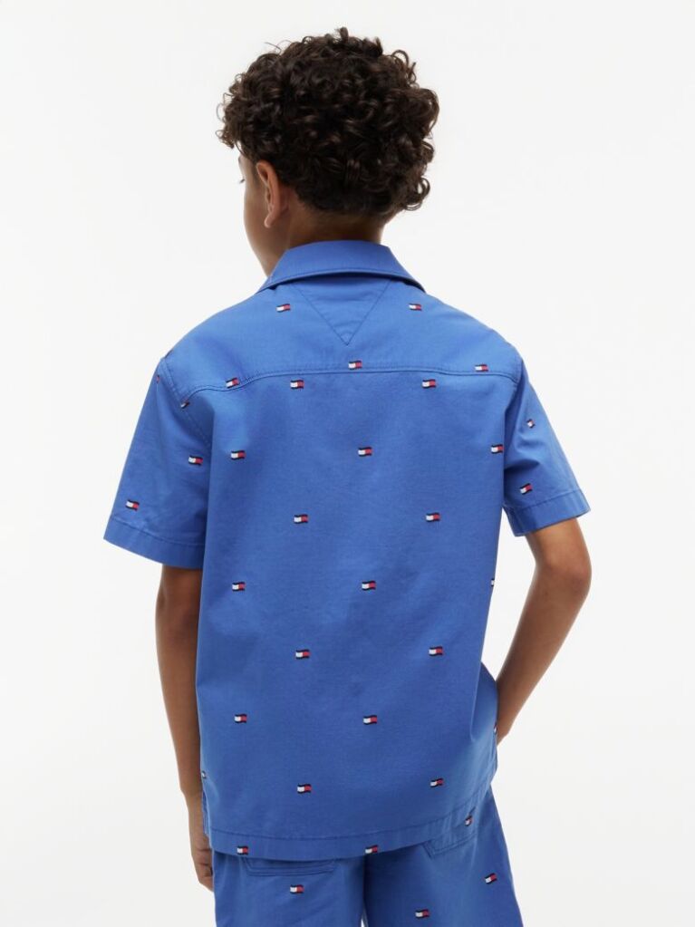 Blue Regular Fit Poplin Short Sleeve Shirt  Boys