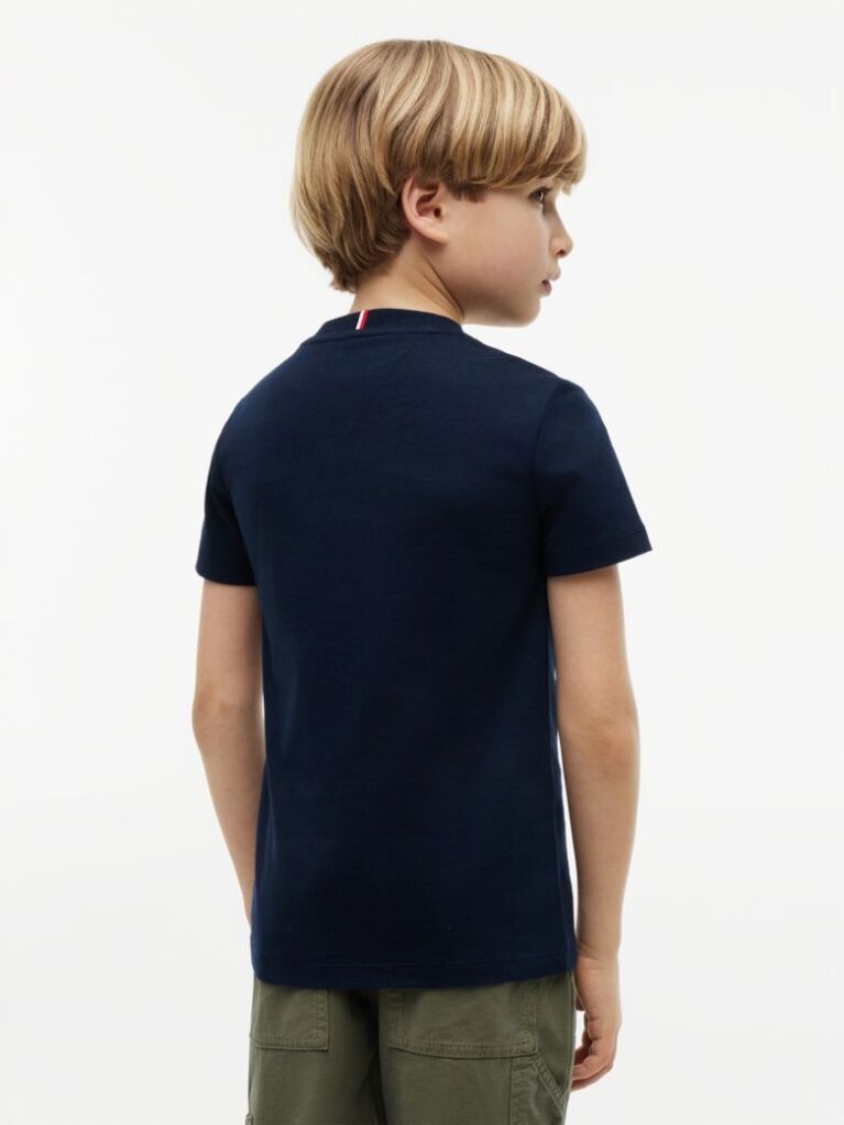 Blue Tricou Cu Logo Outline De Steag  Baieti