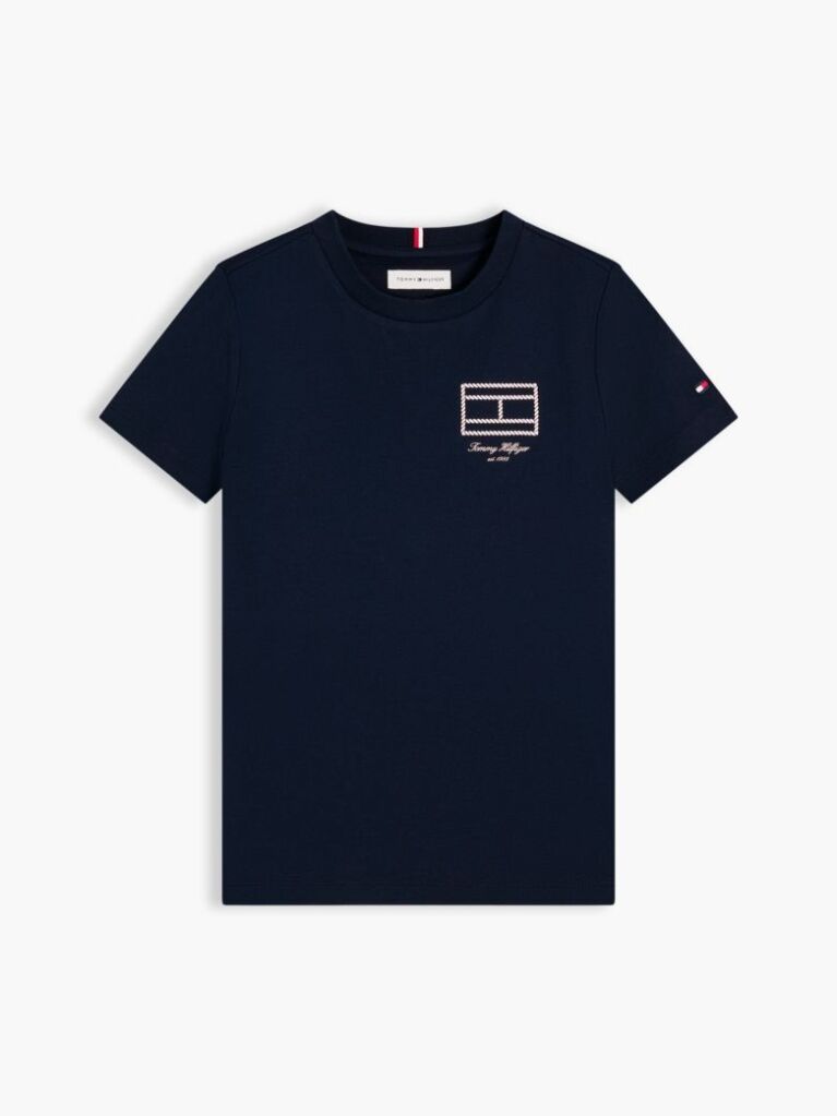 Blue Tricou Cu Logo Outline De Steag  Baieti
