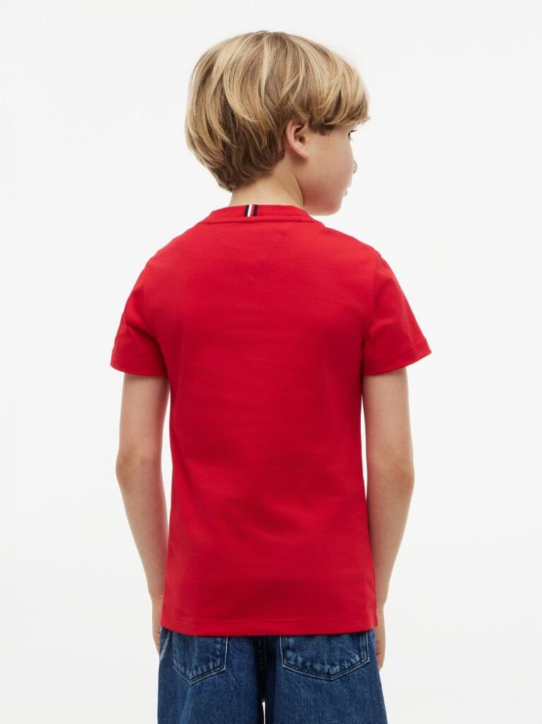 Rosu Tricou Cu Logo Outline De Steag  Baieti