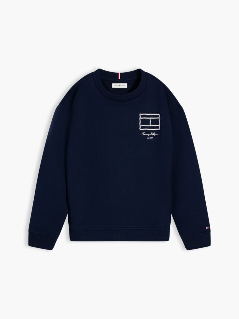 Blue Outline Flag Logo Terry Sweatshirt  Boys