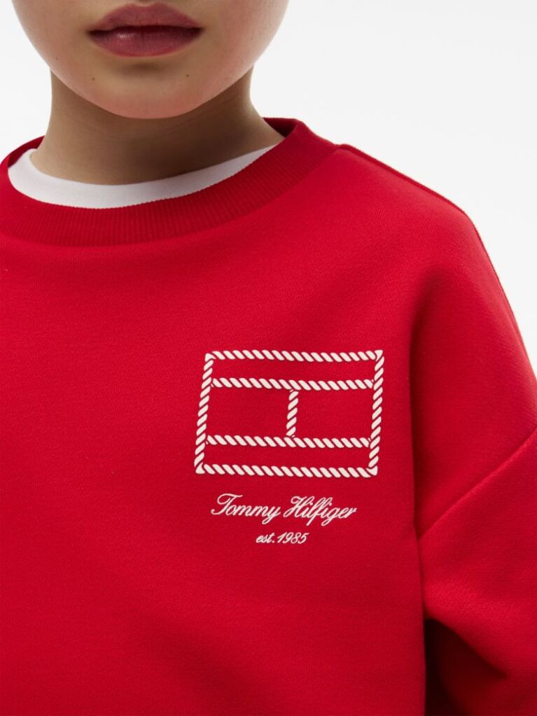 Red Outline Flag Logo Terry Sweatshirt  Boys