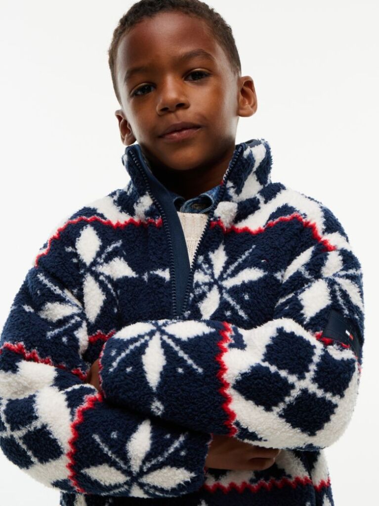 Alb Geaca Fleece Fair Isle Polar  Baieti