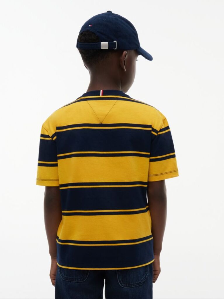Yellow Stripe Jersey Crew Neck T-Shirt  Boys