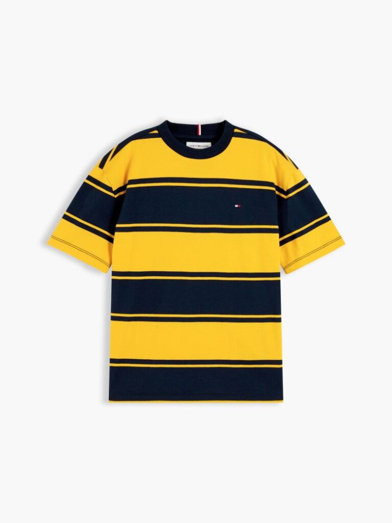 Yellow Stripe Jersey Crew Neck T-Shirt  Boys