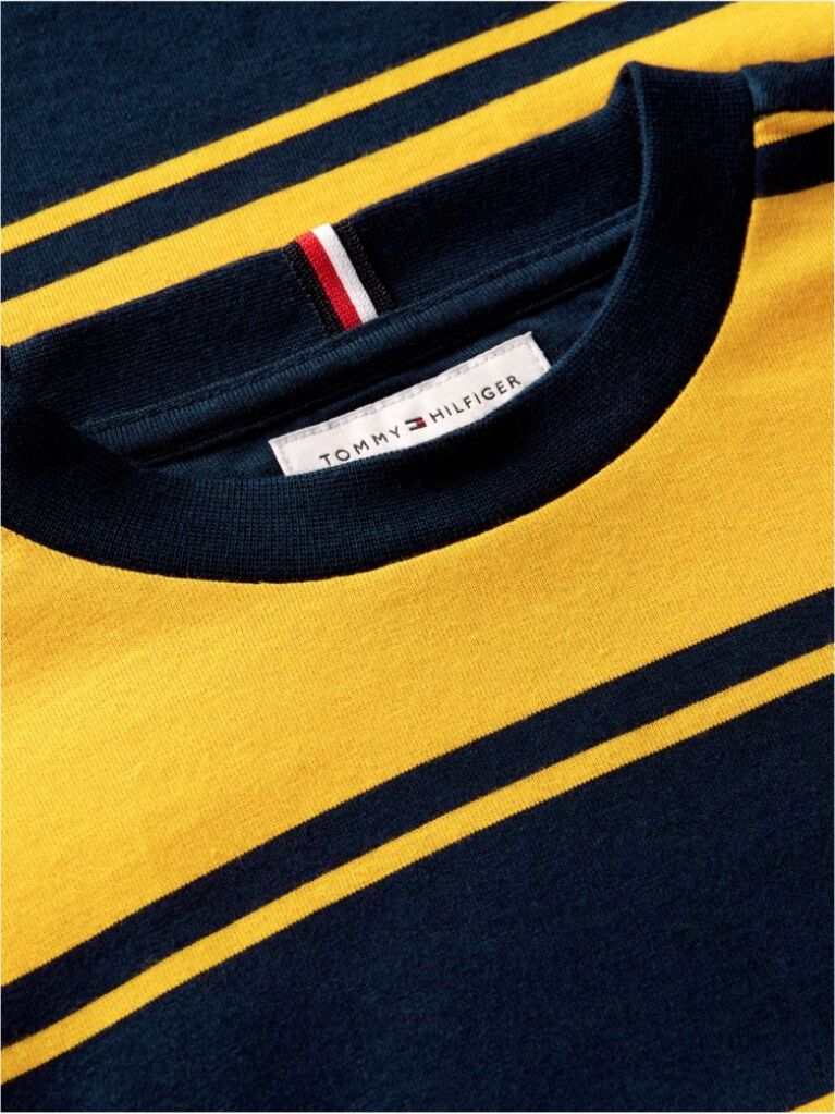 Yellow Stripe Jersey Crew Neck T-Shirt  Boys