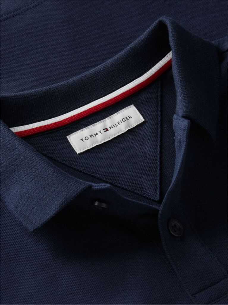 Blue Polo Pique Cu Croiala Regular Si Logo  Baieti