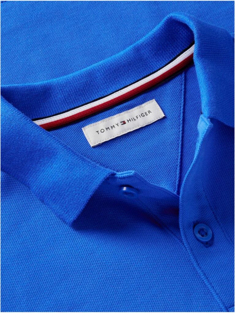 Blue Polo Pique Cu Croiala Regular Si Logo  Baieti