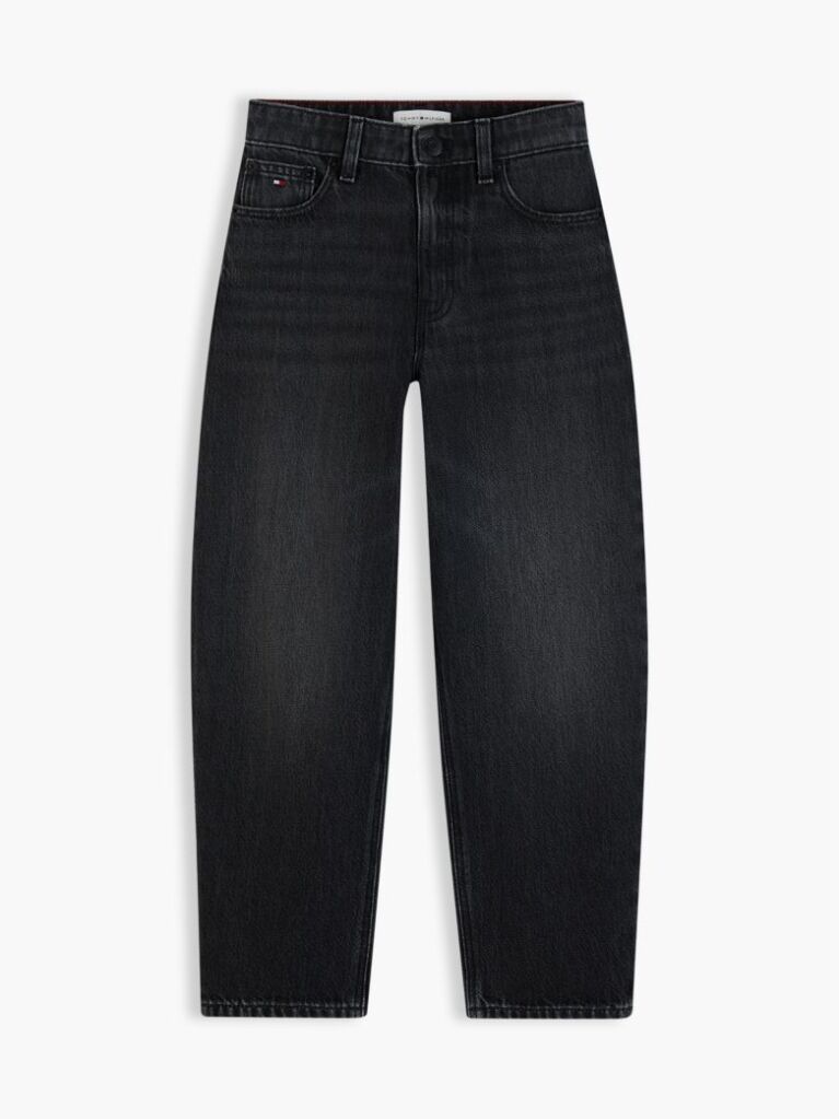 Black Relaxed Faded Barrel Black Jeans  Boys