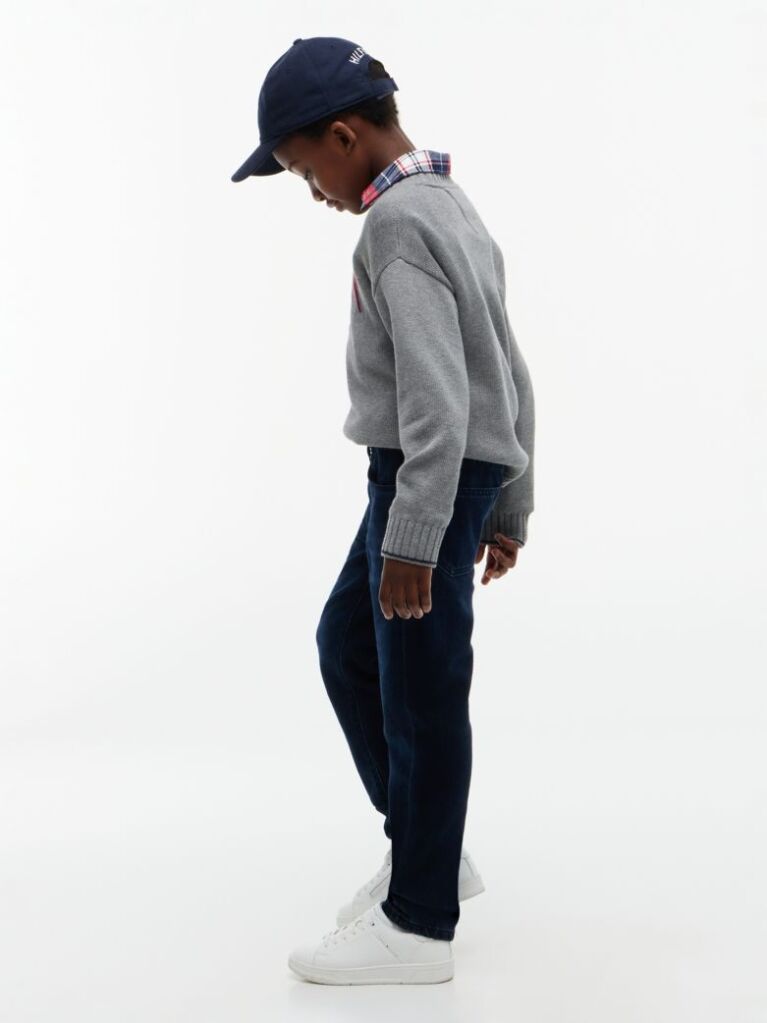 Blue Flag Embroidery Straight Jeans  Boys