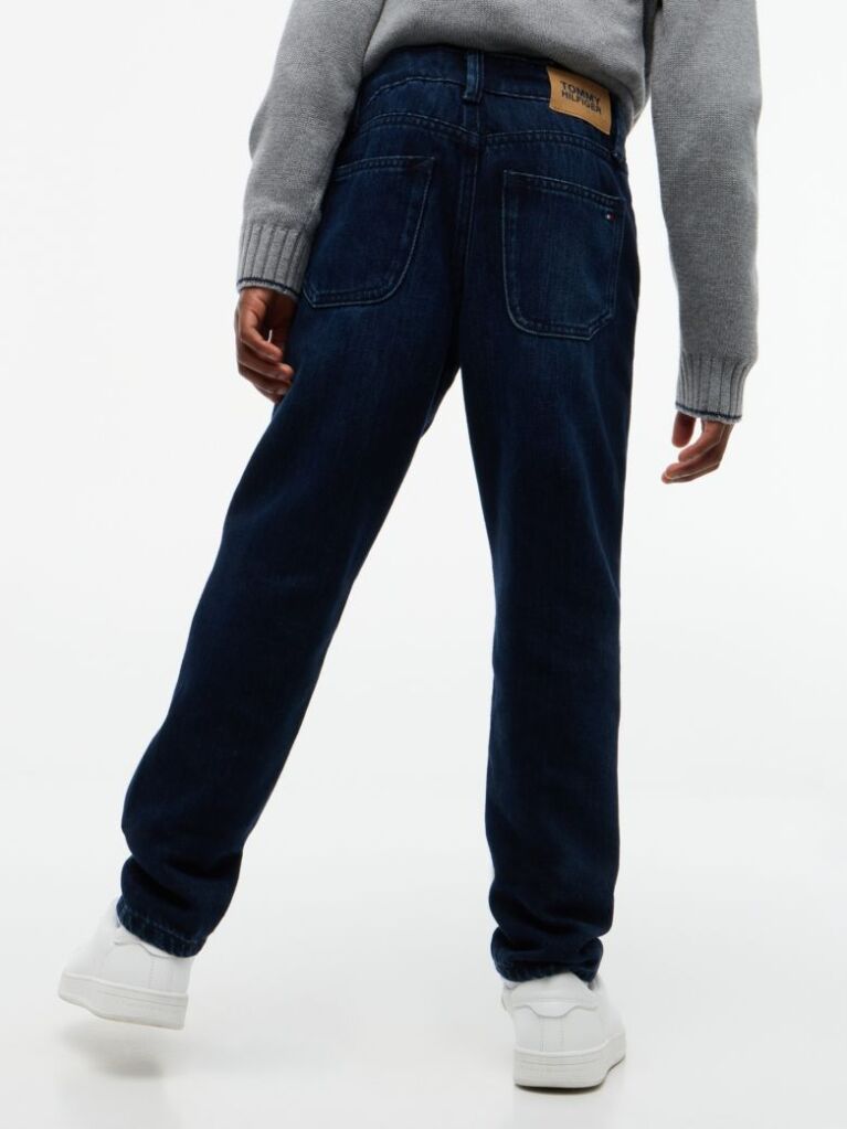Blue Flag Embroidery Straight Jeans  Boys