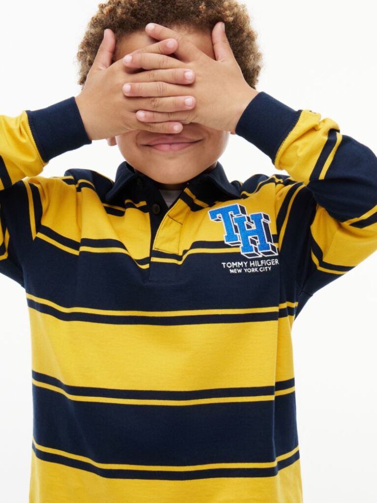 Multi Polo Rugby Varsity Din Jerseu Cu Logo Brodat  Baieti