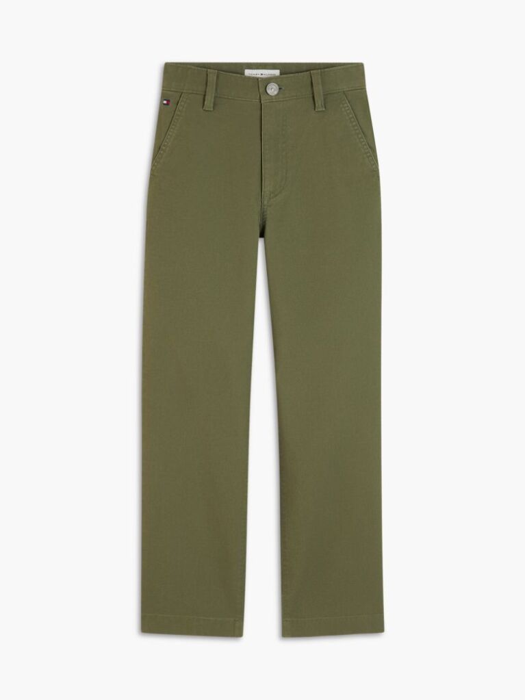 Green Herringbone Relaxed Twill Trousers  Boys