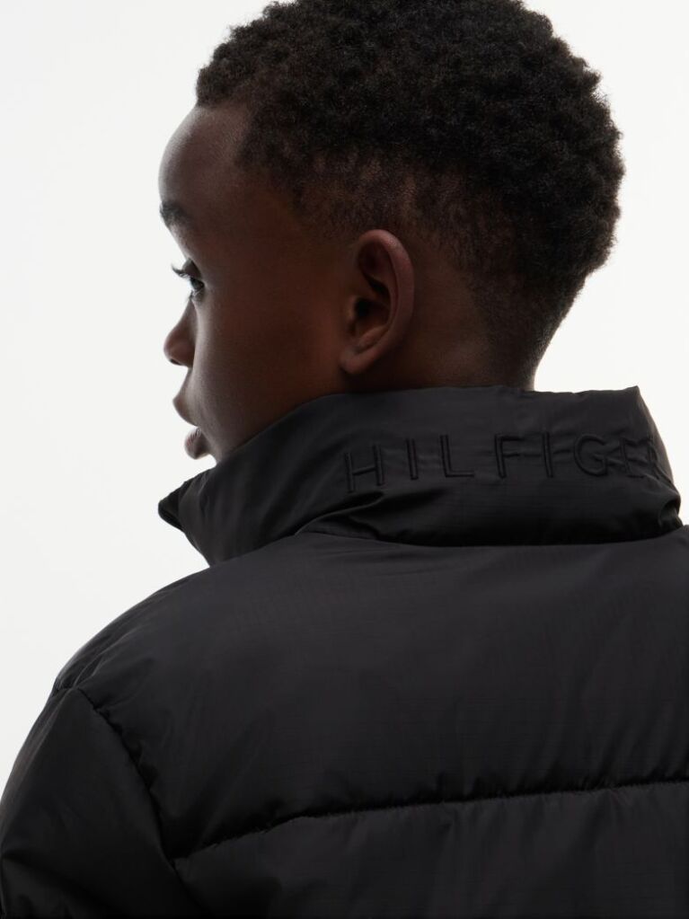 Black Essential Ripstop Relaxed Puffer Jacket  Boys