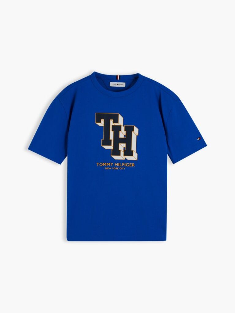 Blue T-Shirt Varsity Din Jerseu Cu Logo  Baieti