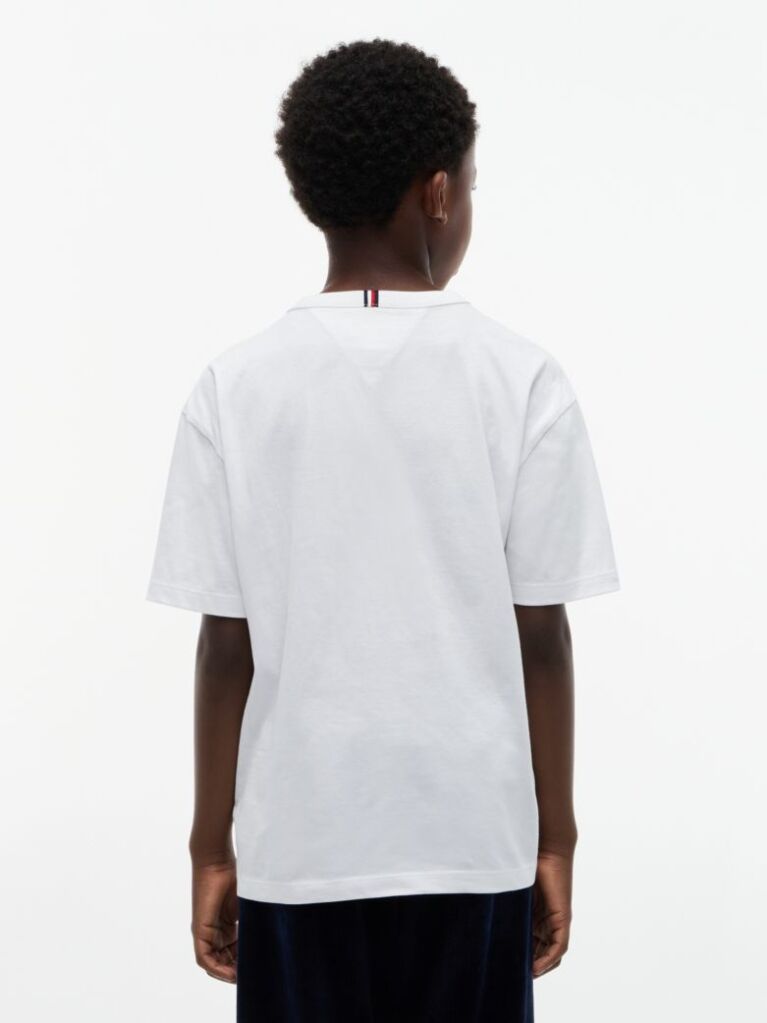 Alb T-Shirt Varsity Din Jerseu Cu Logo  Baieti